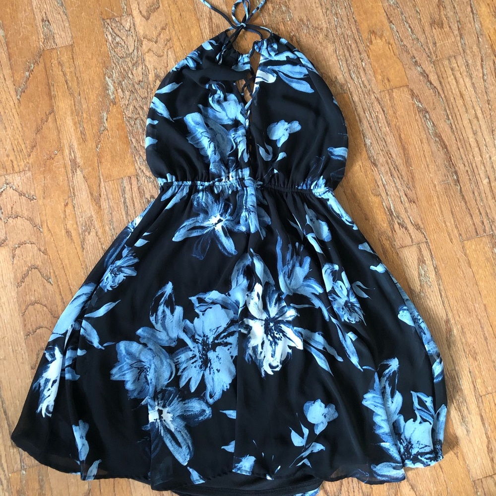Flower print low back dress